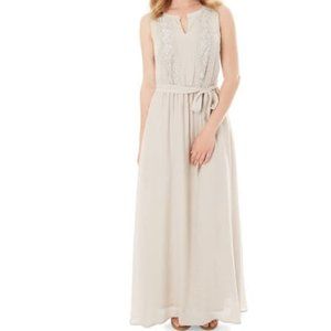 Summer Sleeveless Dress Maxi with Waist Tie